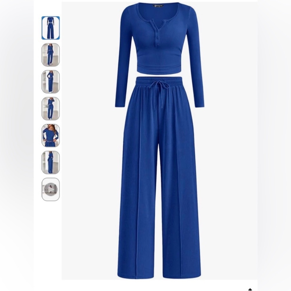 Women's Blue Lounge Set - Picture 4 of 12